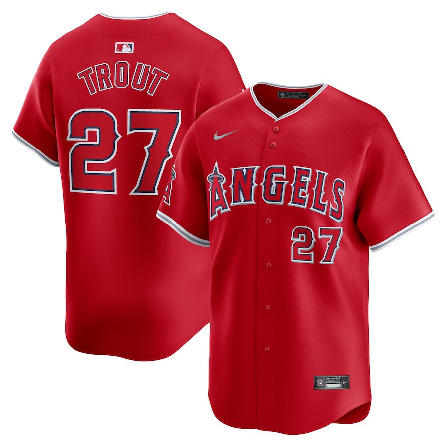 Men Los Angeles Angels 27 Mike Trout Nike Red Alternate Limited Player MLB Jersey